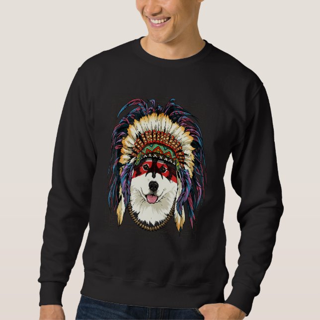 Sudadera Native American Indian Alaskan Malamute Indigenous (Anverso)