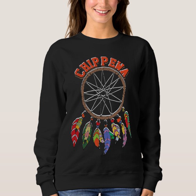 Sudadera Native american indian dreamcatcher  Feathered Boh (Anverso)