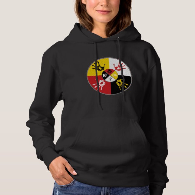 Sudadera Native Americans Medicine Wheel MMIW Hand (Anverso)