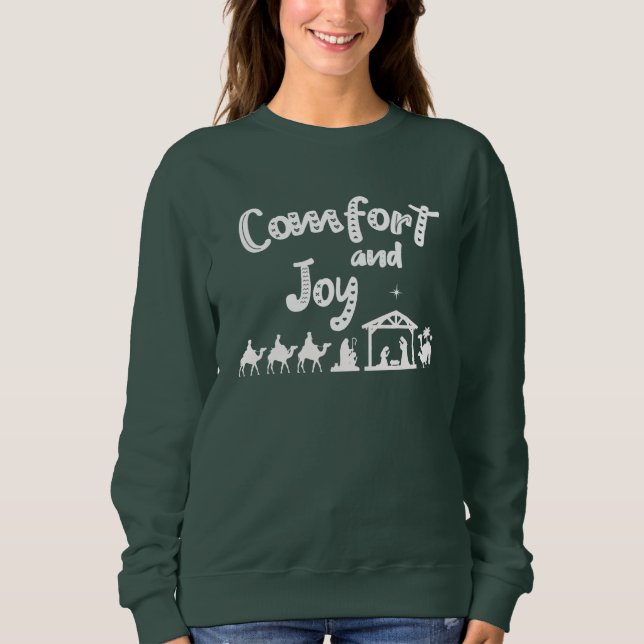 Sudadera Natividad cristiana del navidad de la comodidad y (Anverso)