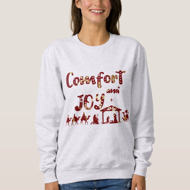 Sudadera Natividad cristiana del navidad de la comodidad y (Anverso)