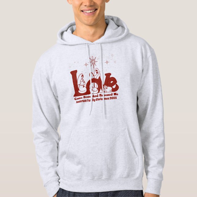 Sudadera Natividad de las familias cristianas personalizada (Anverso)