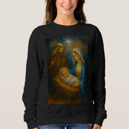 Sudadera Nativity Stained Glass Mosaic | Holy Family