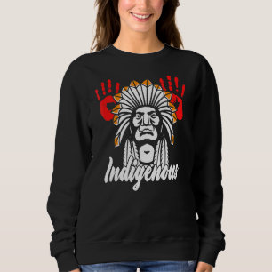 Sudadera Nativo Americano Indígena Red Hand Indian BloBlood