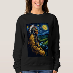 Sudadera Nativo Indio La Noche Estrellada de Van Gogh Hombr