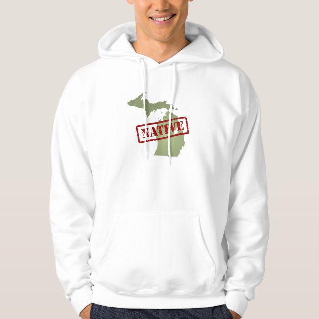 Sudadera Natural de Michigan con el mapa de Michigan (Anverso)