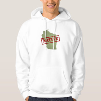 Sudadera Natural de Wisconsin con el mapa de Wisconsin
