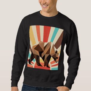 Sudadera Naturaleza Animal Wildlife Forest Retro Oso Marrón
