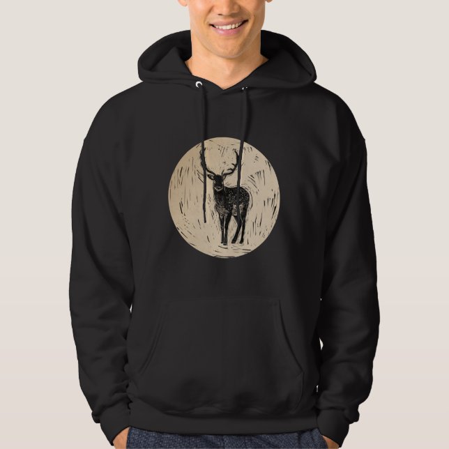 Sudadera Naturaleza de Deer Buck Wildlife Art (Anverso)