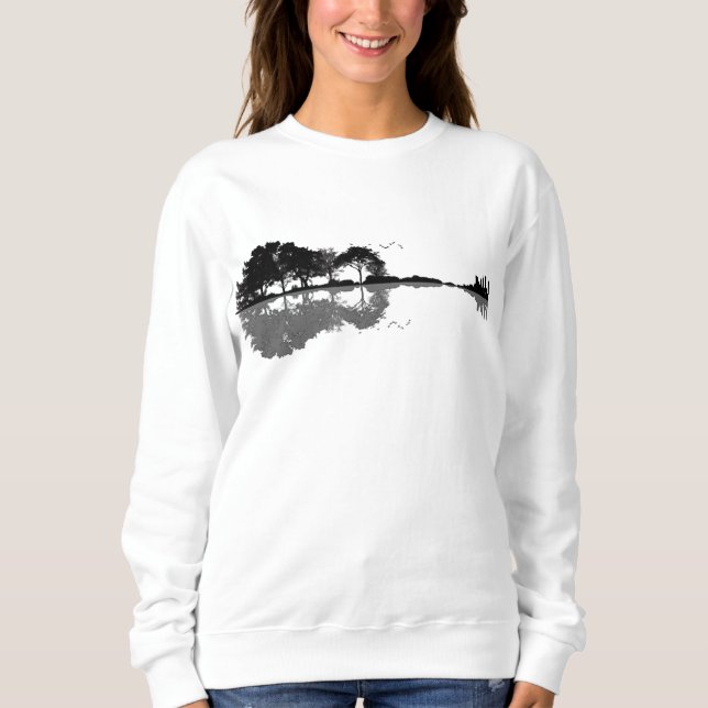 Sudadera Naturaleza de guitarra acústica música de fondo gu (Anverso)