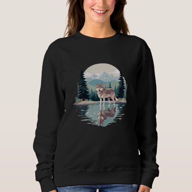 Sudadera Naturaleza de los animales salvajes de Wolf (Anverso)