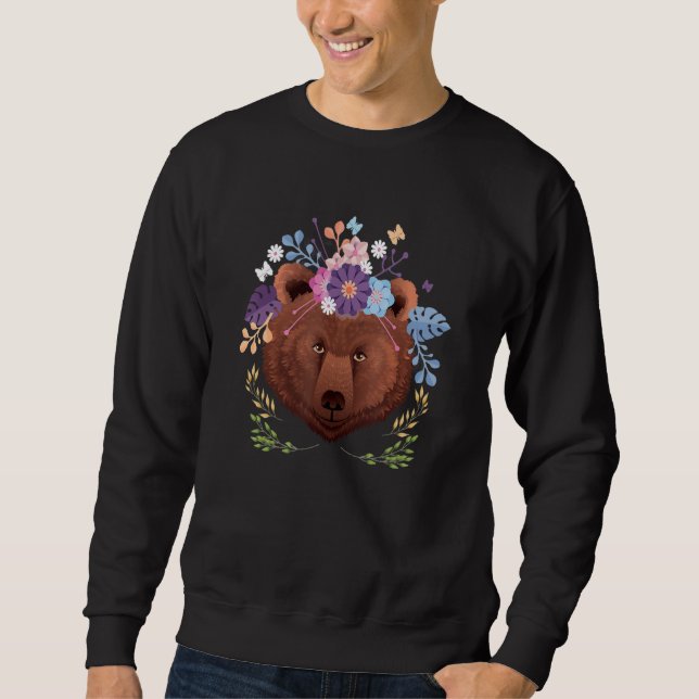 Sudadera Naturaleza de los Osos Florales (Anverso)