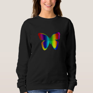 Sudadera Naturaleza del arco iris retro de mariposa