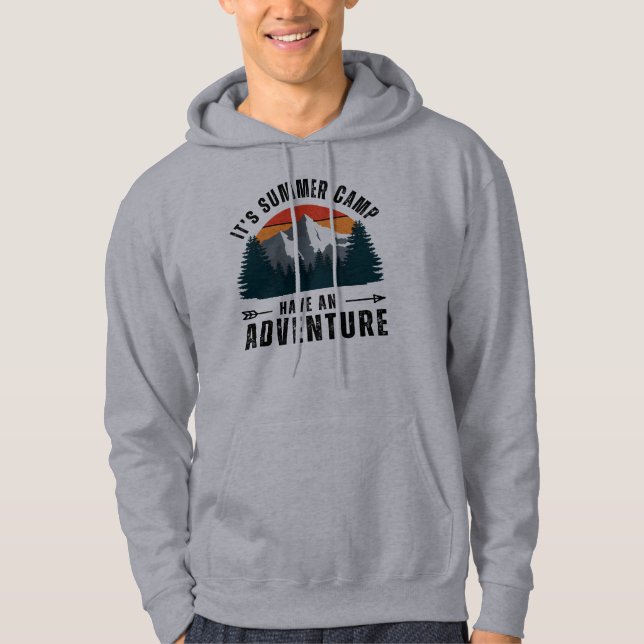 Sudadera Naturaleza del Camping Gris Vintage Retro Montaña (Anverso)