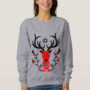 Sudadera Naturaleza escandinava Cabeza de ciervo Art T-Shir