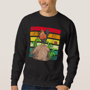 Sudadera Naturaleza Granja de animales Pollo de gallo retro