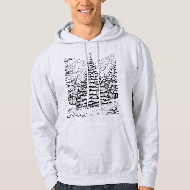 Sudadera Naturaleza, montañas, matorral de bosques (Anverso)