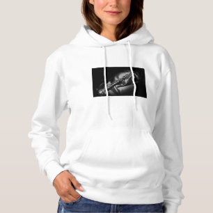 Sudadera Naturaleza muerta de clarinete antiguo, B&W