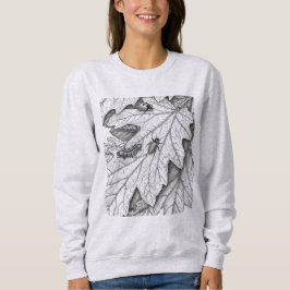 Sudadera Nature Sketch: Garden Leaves and Insects Hoodie