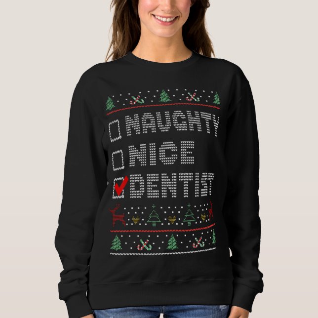 Sudadera Naughty Nice Dentist Mateo Grupo Navidades Paja (Anverso)