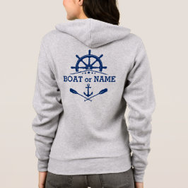 Sudadera Nautical Anchor Oars Ships Whem Helm Boat Name