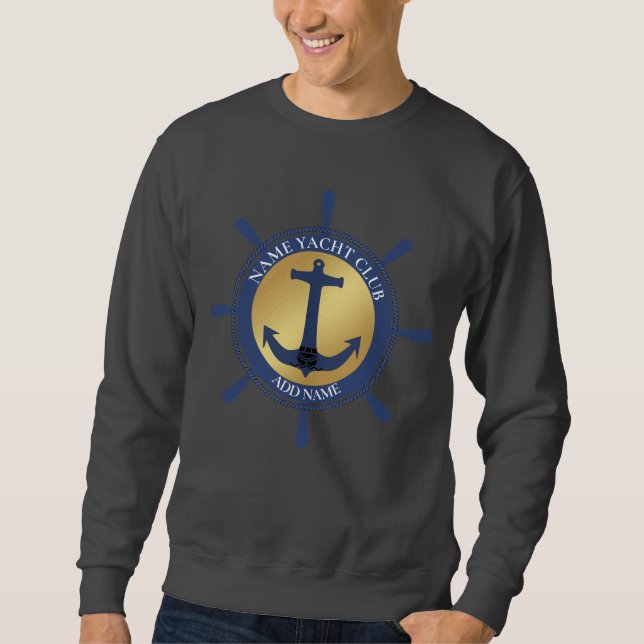 Sudadera Nautical Blue Anchor club náutico puerto deportivo (Anverso)