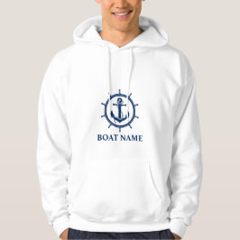 Sudadera Nautical Boat Name Anchor Rope Wheel