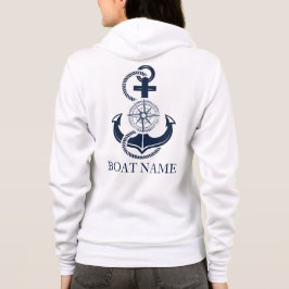Sudadera Nautical Bote Name Blue Anchor First Mate