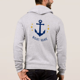 Sudadera Nautical Vintage Anchor Nombre Bote Oro Estrellas 