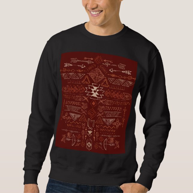 Sudadera Navajo Aztec: Patrón de Doodle Étnico. (Anverso)