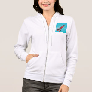 Sudadera Nave Espacial Retro Rojo en el Espacio Galáctico