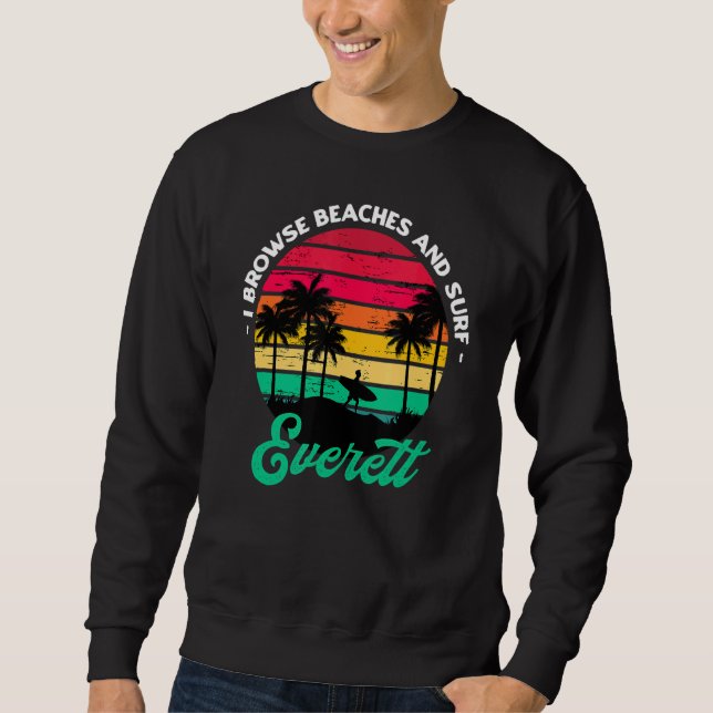 Sudadera Navego Por Las Playas Y El Surf Everett Surfing Wa (Anverso)