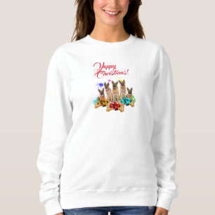 Sudadera Navidad Alegre Pastor Alemán Personalizable