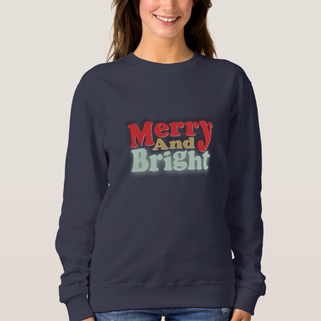 Sudadera Navidad Alegre y Brillante (Anverso)