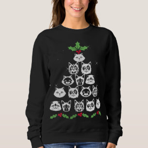 Sudadera Navidad Árbol de gato Gracioso Novedad gitana de N