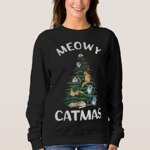 Sudadera Navidad Árbol de Navidad Gato Feliz Navidad Navida