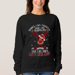 Sudadera Navidad Baile Como Brillo Escarchado Como Rudolph