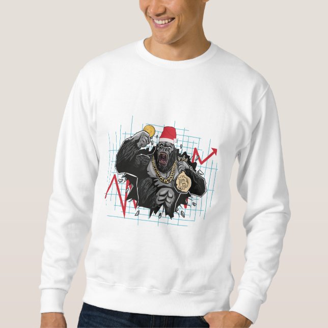 Sudadera Navidad Bitcoin - Mercado de Valores (Anverso)