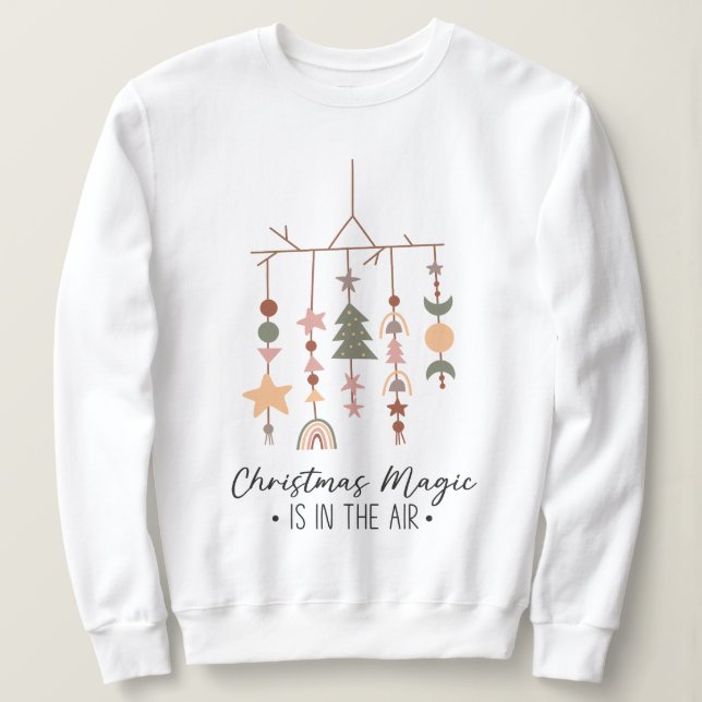 Sudadera Navidad Boho Magia Festiva Vacacional (Anverso del diseño)