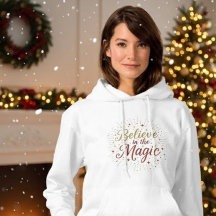 Navidad con Brillo Dorado "Cree en la Magia"