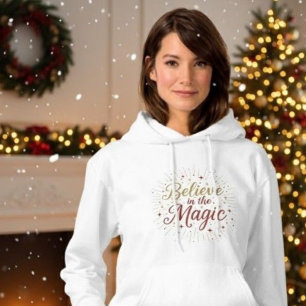 Sudadera Navidad con Brillo Dorado "Cree en la Magia"