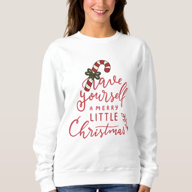 Sudadera Navidad con letra de bastón de caramelo personaliz (Anverso)