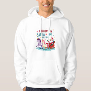Sudadera Navidad Creo En Santa Y Unicornios Divertido Xm