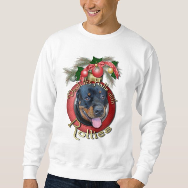 Sudadera Navidad - cubierta los pasillos - Rotties - Harley (Anverso)