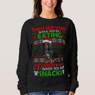 Sudadera Navidad Dachshund Santa te ven cuando eres Eati