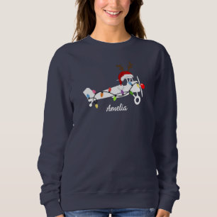 Sudadera Navidad de Avión Personalizado Lindo Rudolph