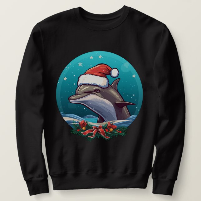 Sudadera Navidad de delfines (Anverso del diseño)