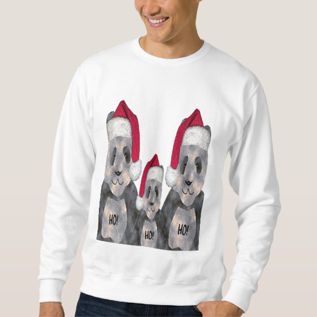 Sudadera Navidad de la familia de la panda (Anverso)