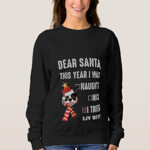 Sudadera Navidad de Mujeres Boston Terrier Fui Malvada Inte