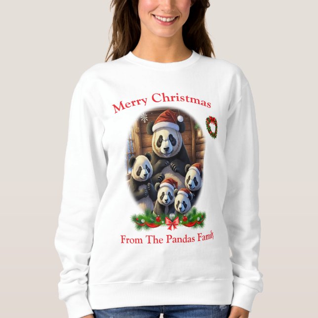Sudadera Navidad de pandas (Anverso)